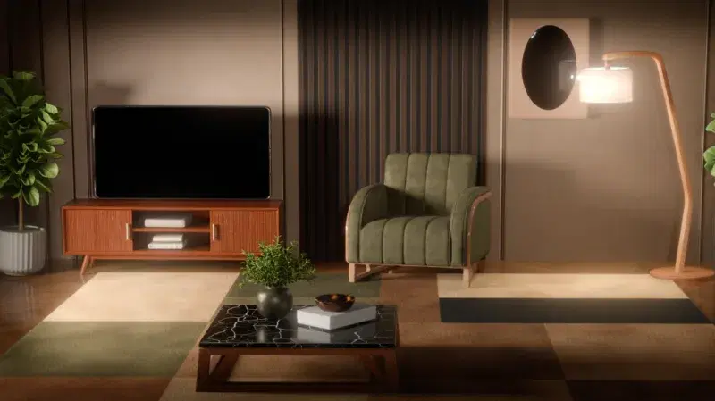Living room interior 3D scene
